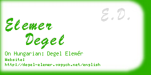 elemer degel business card